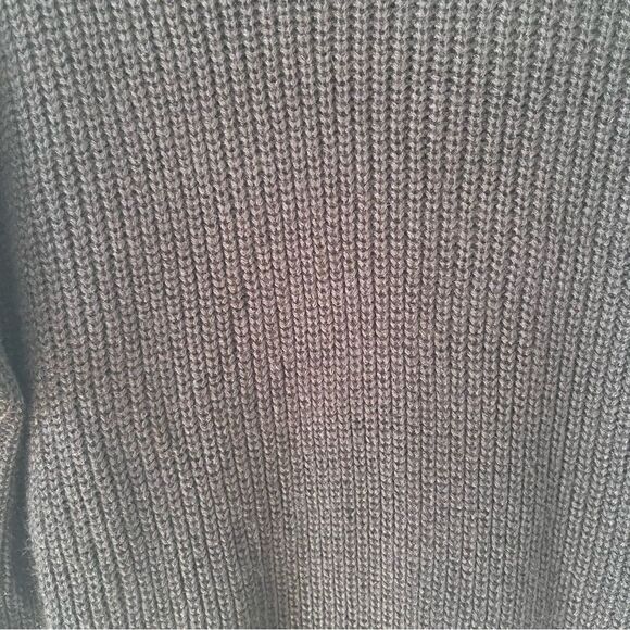 Suzy Shier Black Mock Neck Cable Knit Ribbed Button Long Sleeve Sweater - Picture 5 of 7